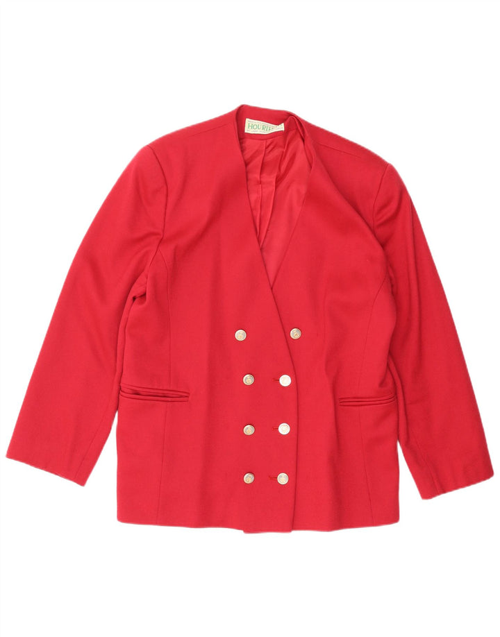 Jaqueta blazer feminina JIMMY HOURIHAN com peito duplo Reino Unido 16 grande Borgonha