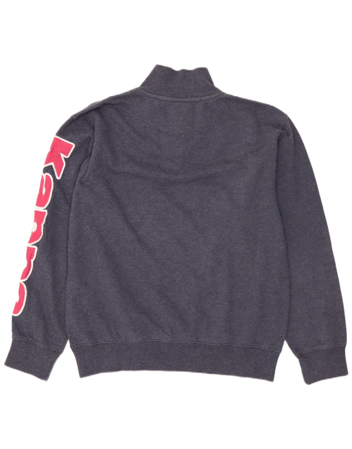 Moletom masculino KAPPA com zíper e gola alta de algodão azul marinho