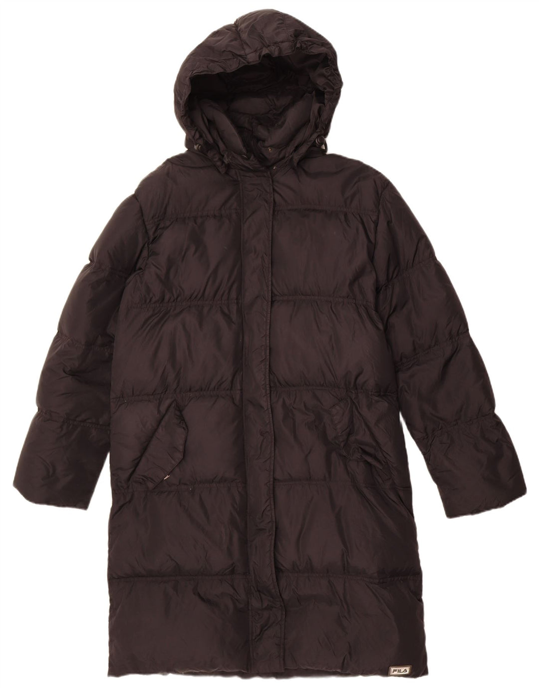 Casaco acolchoado com capuz feminino Fila IT 44 médio preto poliamida