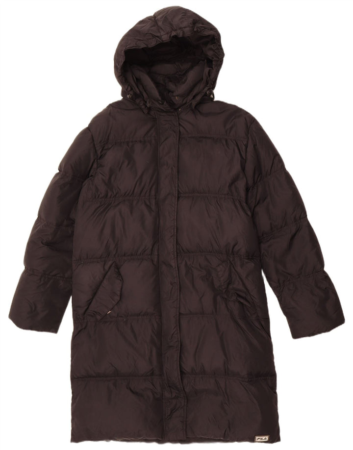 Casaco acolchoado com capuz feminino Fila IT 44 médio preto poliamida