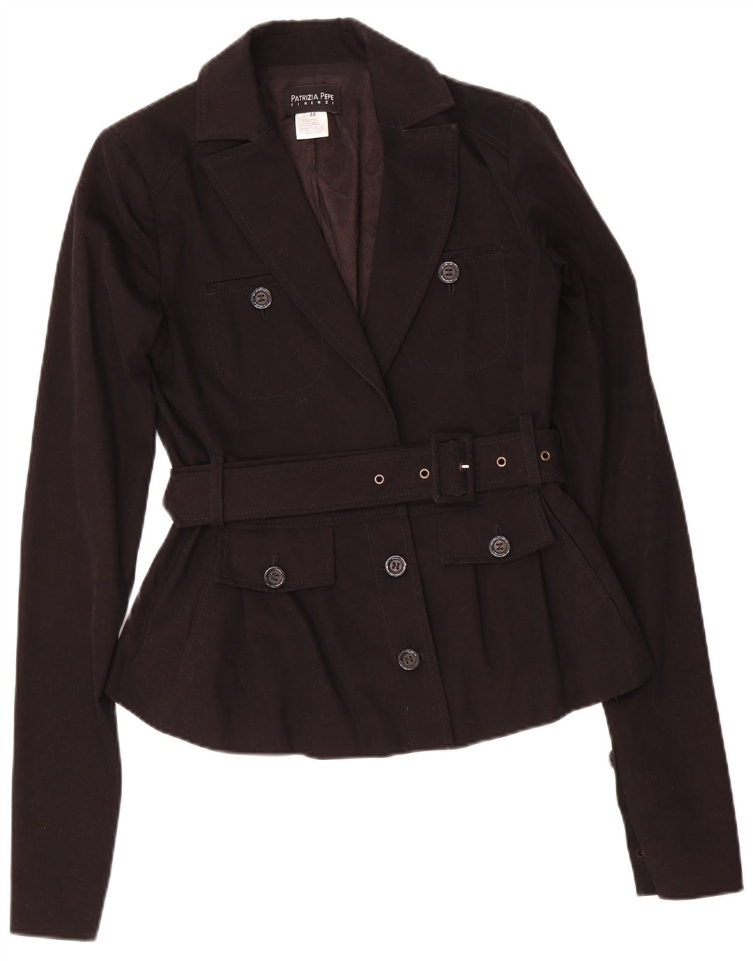 Jaqueta blazer feminina Patrizia Pepe com 2 botões IT 44 algodão preto médio