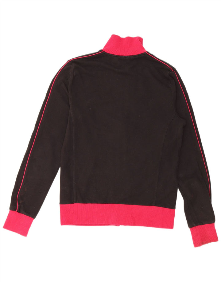 PUMA Womens Tracksuit Top Jacket UK 12 Médio Preto Colourblock Algodão