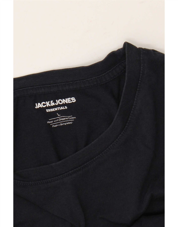 Camiseta masculina Jack & Jones grande algodão azul marinho