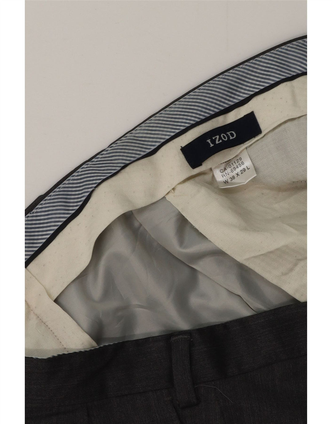 Calça masculina IZOD Pegged Suit W38 L29 Lã Cinza