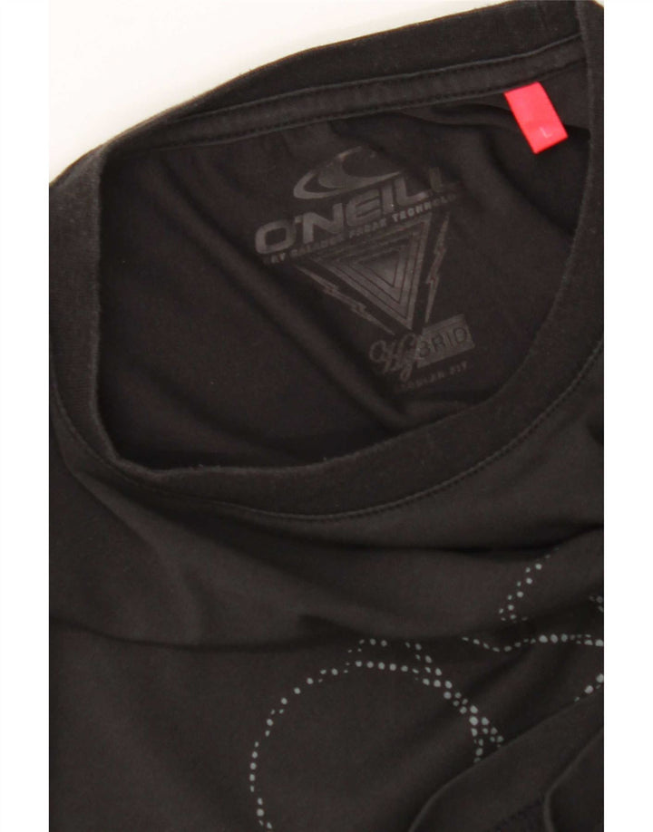 Top gráfico masculino O'Neill manga comprida grande preto