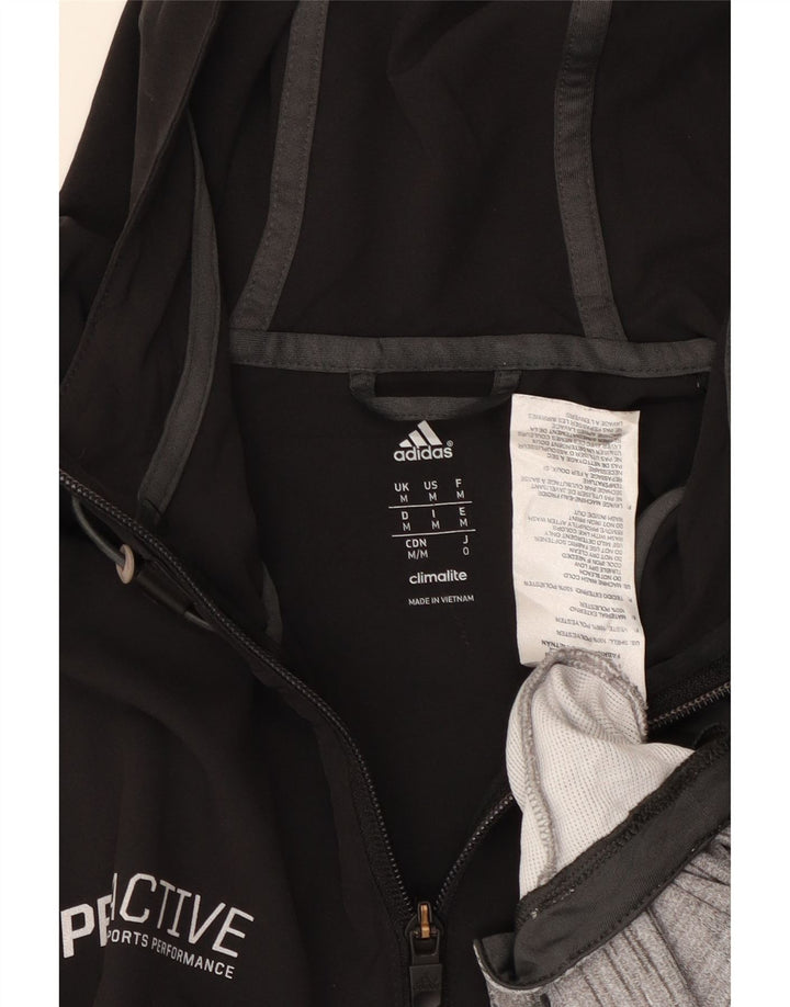 ADIDAS Mens Climalite Graphic Hoodie Jumper Médio Preto Colorblock