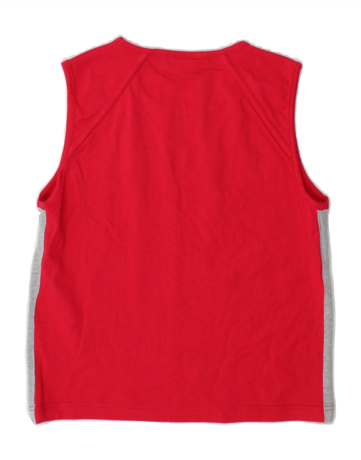 REEBOK Womens Graphic Vest Top UK 14 Medium Pink Cotton Vintage Reebok and Second-Hand Reebok from Messina Hembry 