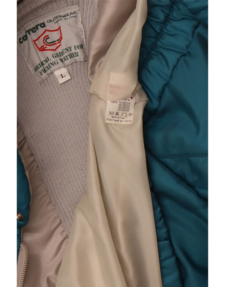 Jaqueta acolchoada masculina CARRERA UK 40 grande poliéster colorblock azul