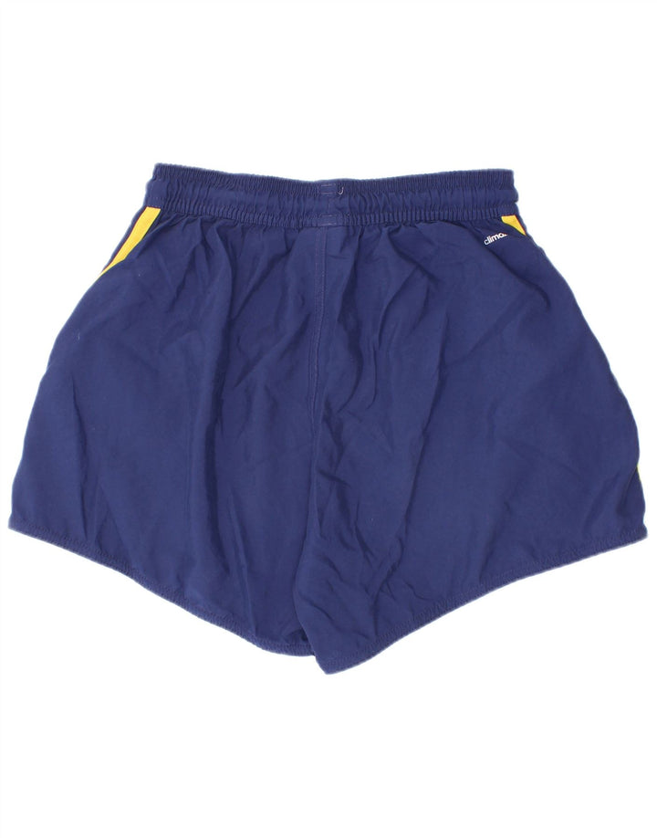 Shorts esportivos gráficos Adidas para meninos 9-10 anos pequeno azul marinho poliéster