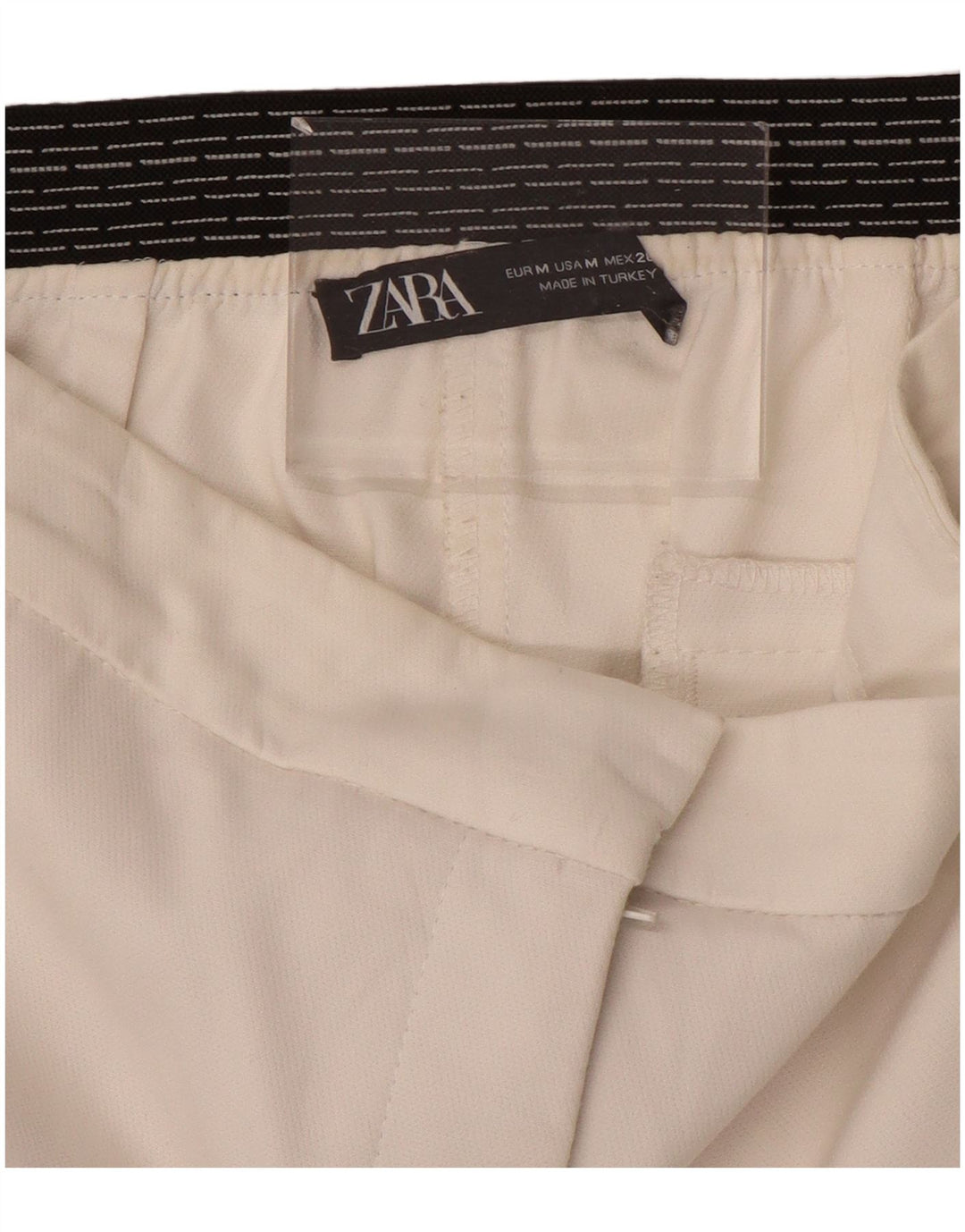 Calça chino reta feminina ZARA médio W28 L27 branca