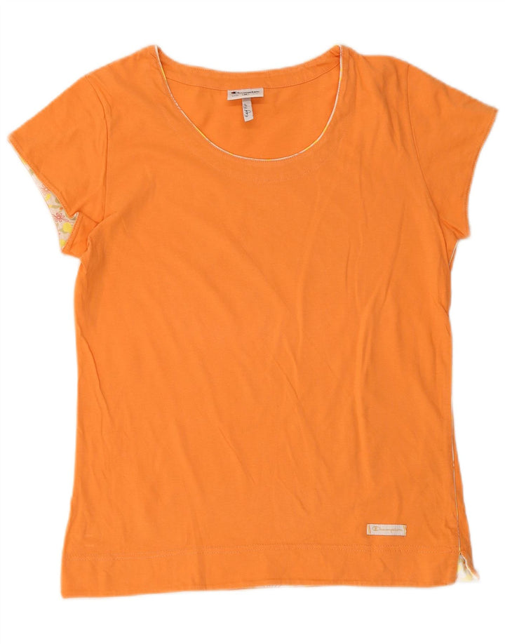 Camiseta feminina Champion UK 12 algodão laranja médio