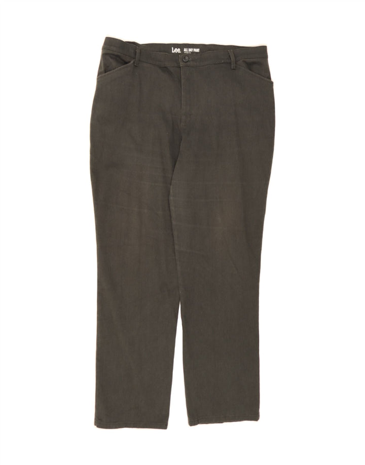 LEE Womens Straight Casual Trousers US 18 2XL W36 L32 Grey Cotton Vintage Lee and Second-Hand Lee from Messina Hembry 