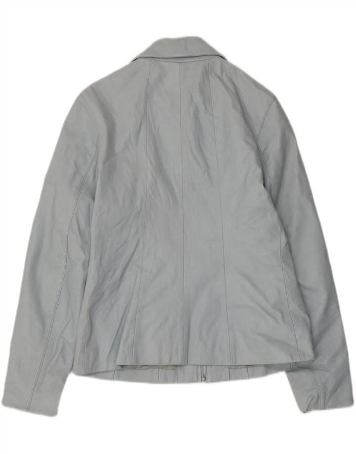 Jaqueta de couro feminina VINTAGE IT 46 grande couro azul