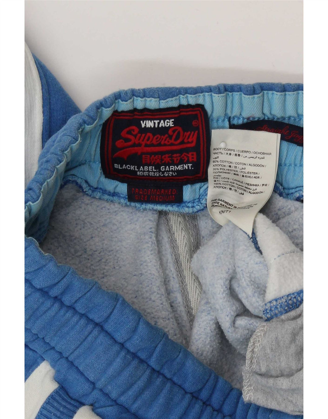 Calça de treino masculina Superdry médio azul colorblock algodão