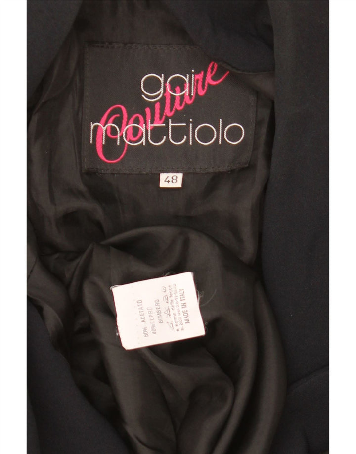 Jaqueta blazer feminina Gai Mattiolo com 1 botão IT 48 XL preta floral