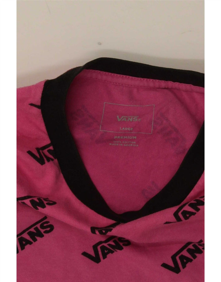 Camiseta Vans masculina gráfica grande algodão rosa
