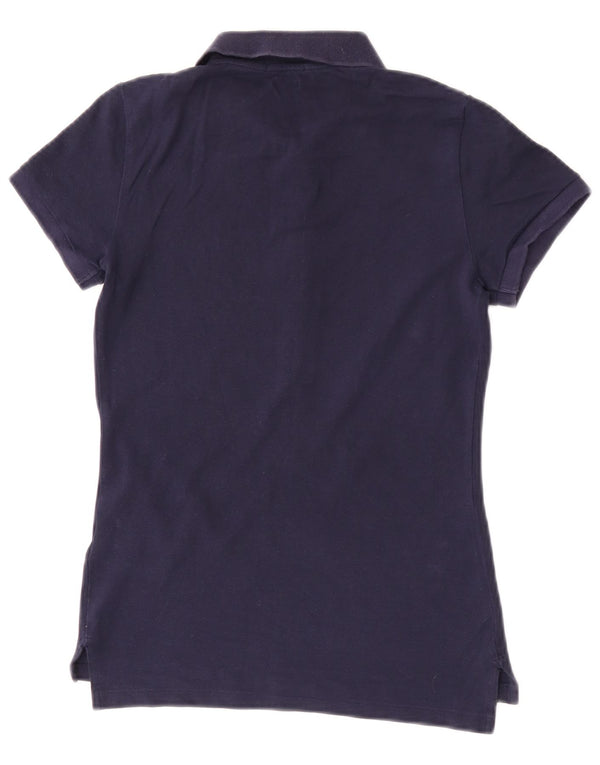 Camisa Polo Ralph Lauren Feminina Slim Fit UK 6 XS Azul Marinho Algodão