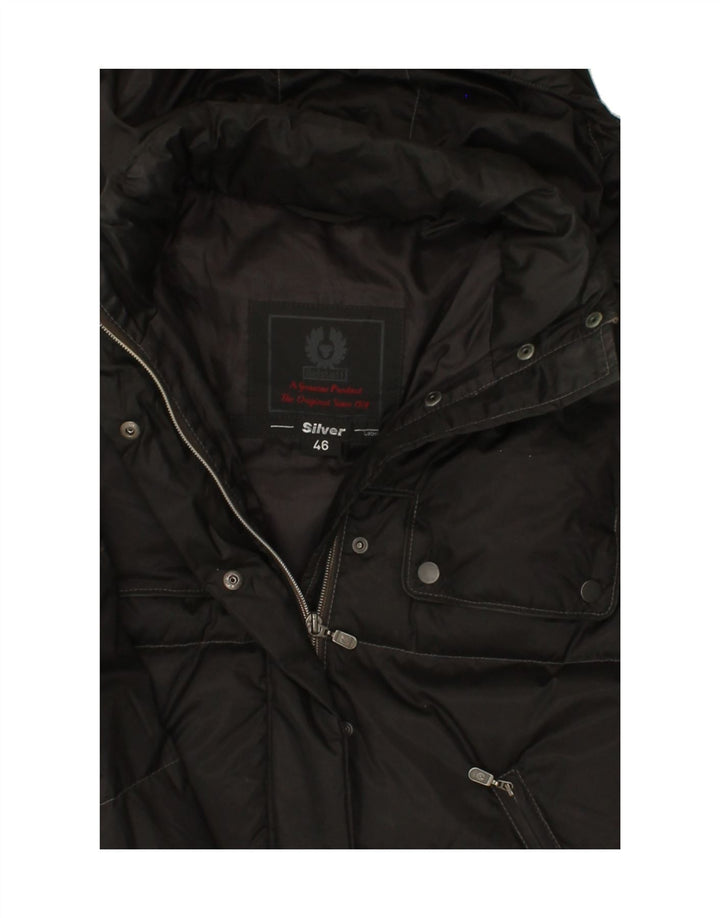 BELSTAFF Womens Crop Hooded Padded Jacket IT 46 Large Black Nylon Vintage Belstaff and Second-Hand Belstaff from Messina Hembry 