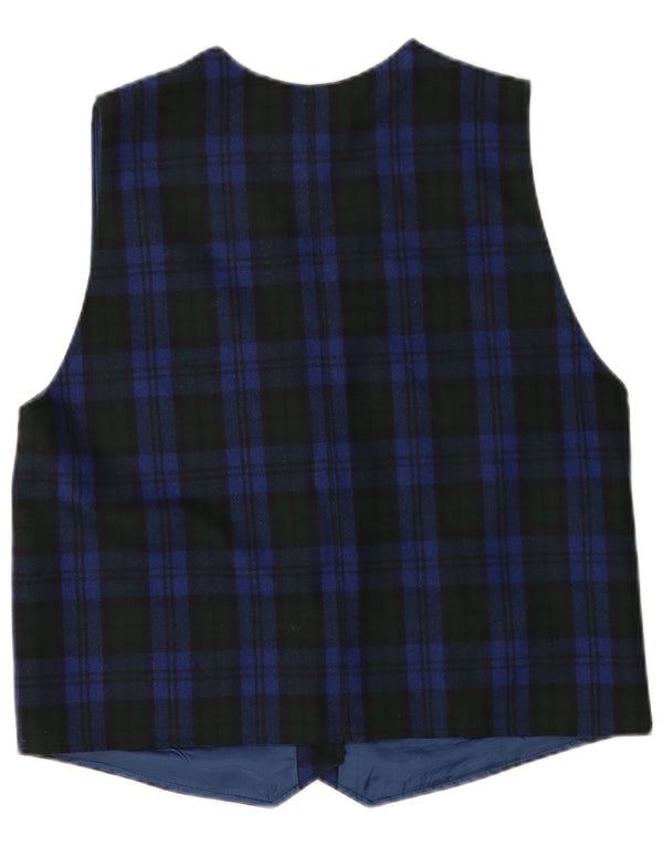 Colete feminino Hammerschmid UK 18 XL azul xadrez lã virgem