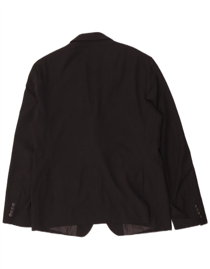 Jaqueta blazer masculina Zara com 2 botões EU 54 XL preta viscose