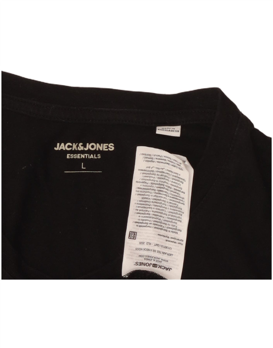 Camiseta masculina JACK & JONES grande algodão preto
