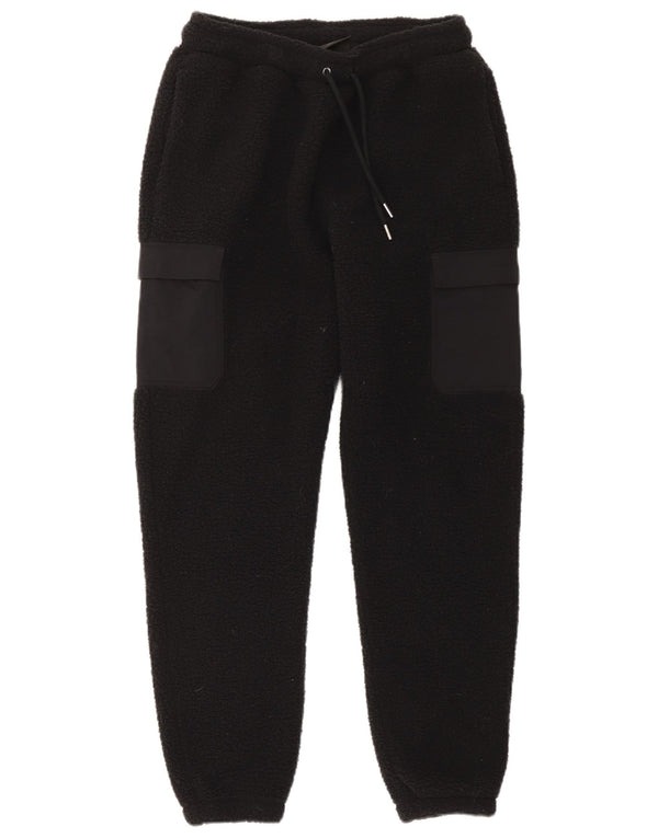 Jordan Womens Fleece Cargo Calças de treino Joggers Reino Unido 10 Pequeno Preto