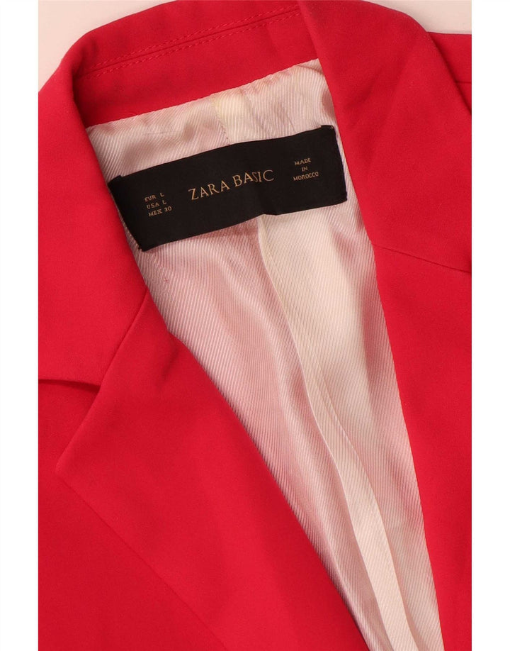 Zara Jaqueta Blazer Feminina com 1 Botão Reino Unido 14 Grande Poliéster Rosa