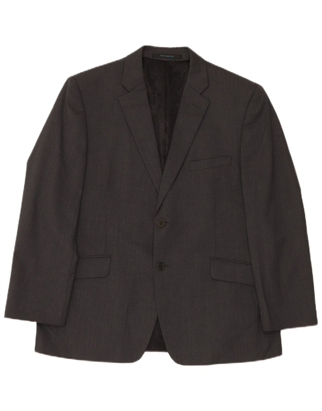 Terno masculino Ted Baker Stretch 2 botões 2 peças Reino Unido 42 XL W36 L30 lã cinza