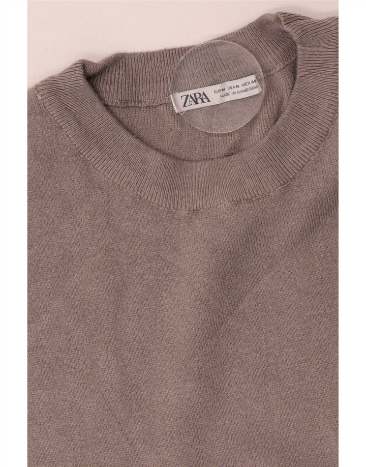 Zara Camiseta masculina cinza médio