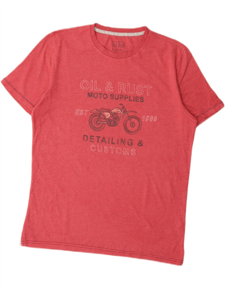 Camiseta gráfica masculina FAT FACE Top grande de algodão vermelho