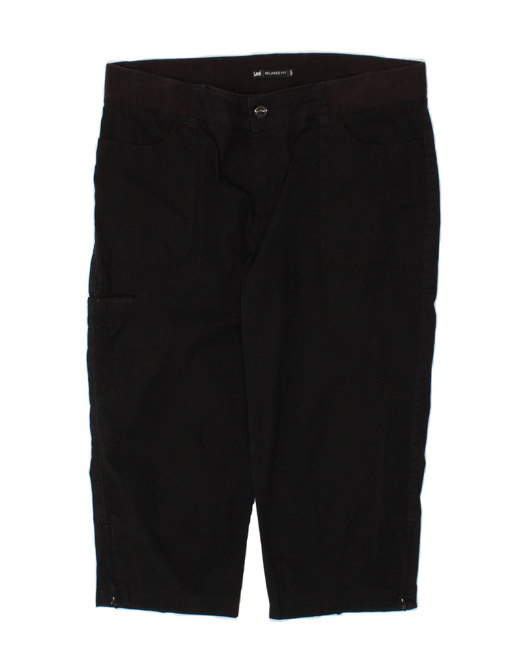 LEE Womens Relaxed Fit Capri Cargo Trousers US 16 2XL W38 L21 Black Cotton Vintage Lee and Second-Hand Lee from Messina Hembry 