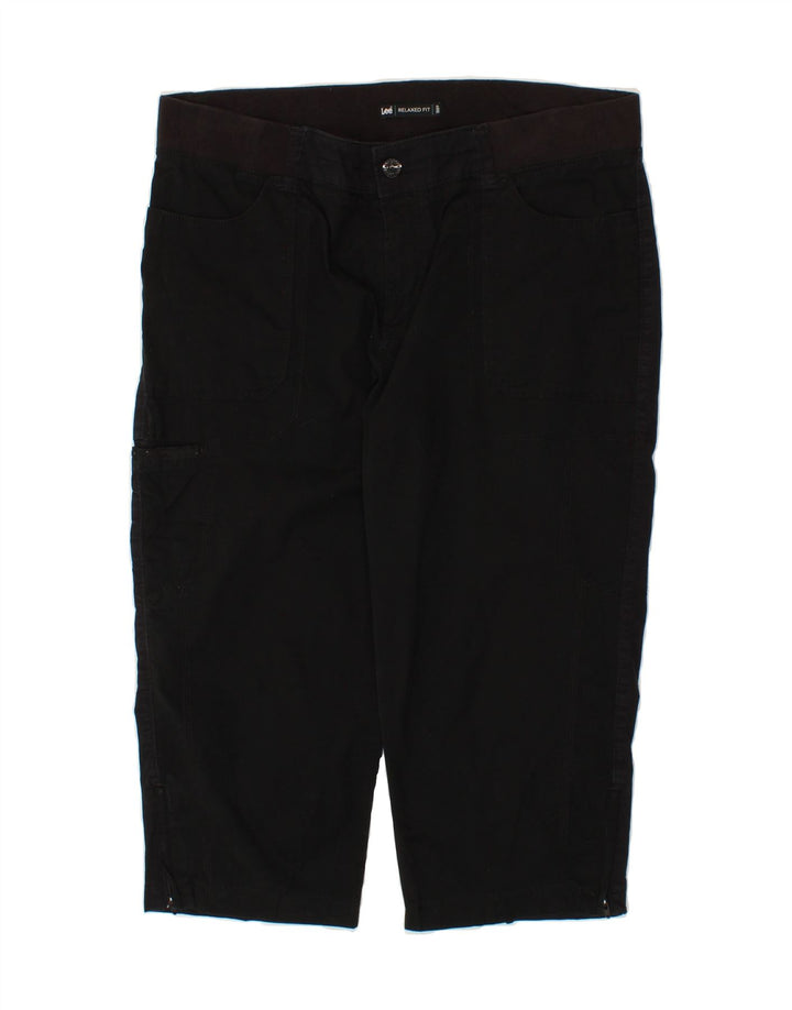 LEE Womens Relaxed Fit Capri Cargo Trousers US 16 2XL W38 L21 Black Cotton Vintage Lee and Second-Hand Lee from Messina Hembry 