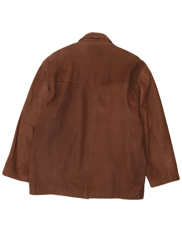 Vinci Mens Leather Jacket IT 56/58 XL Brown