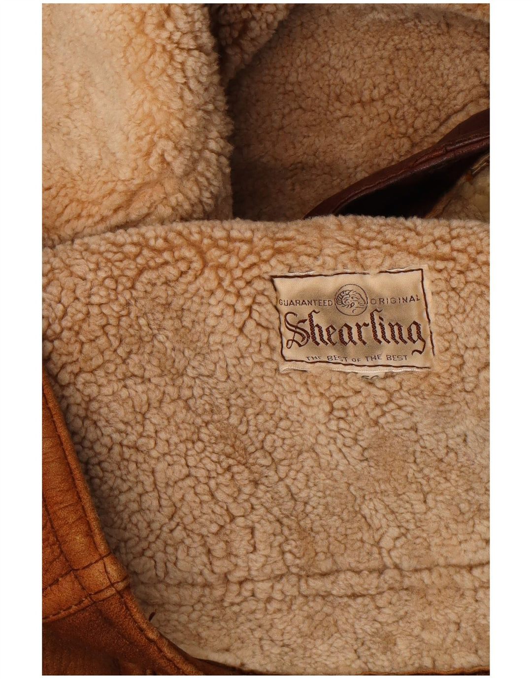 Jaqueta masculina vintage Shearling UK 40 grande marrom