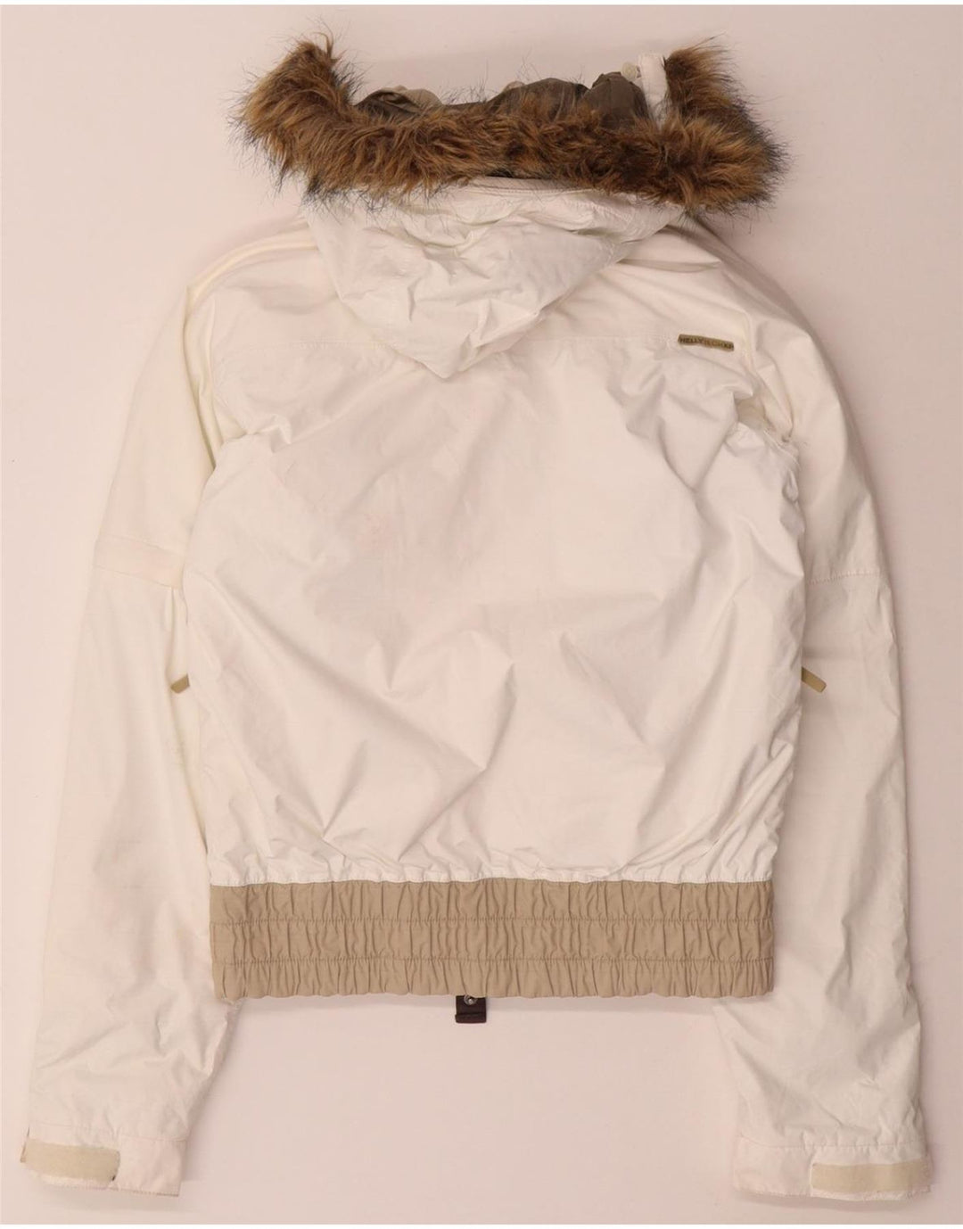 Jaqueta corta-vento feminina HELLY HANSEN com capuz grande UK 6 XS branco