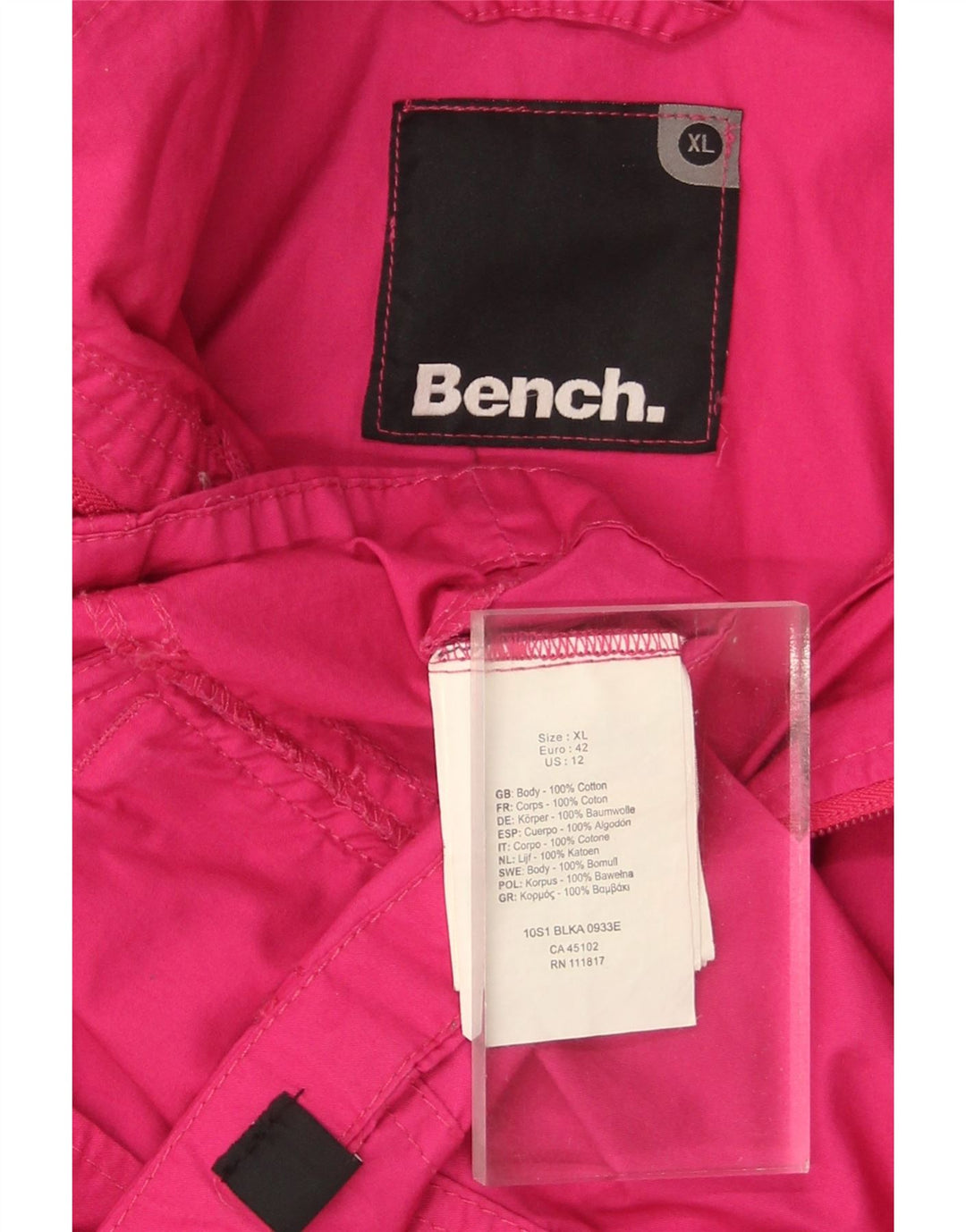 Jaqueta bomber feminina BENCH UK 18 XL algodão rosa
