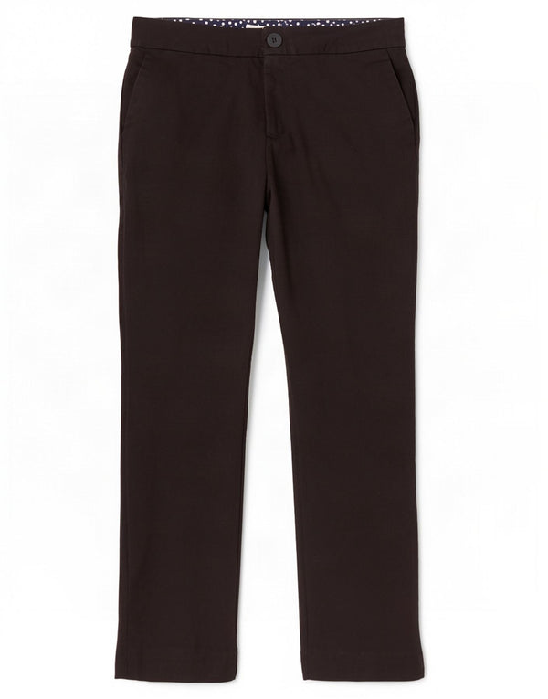 Calça Chino Feminina Boden Slim UK 12 Médio W30 L30 Algodão Preto