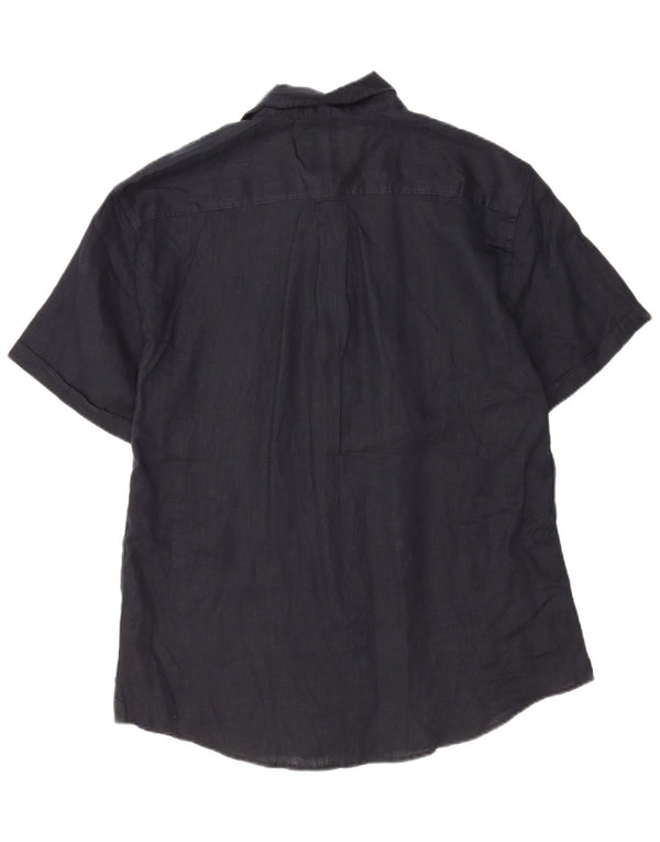 Camisa masculina de manga curta Coast 2XL linho azul marinho