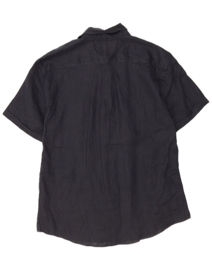 Camisa masculina de manga curta Coast 2XL linho azul marinho
