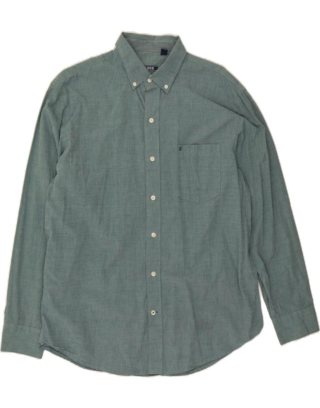 IZOD Mens Shirt Large Green Pinstripe Cotton Vintage Izod and Second-Hand Izod from Messina Hembry 