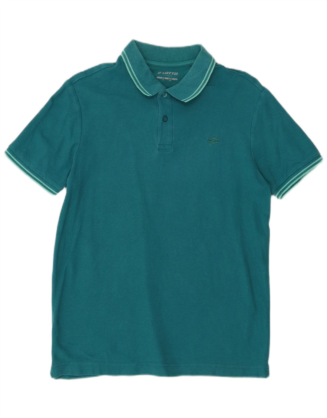 Camisa polo masculina Lotto pequena listrada turquesa