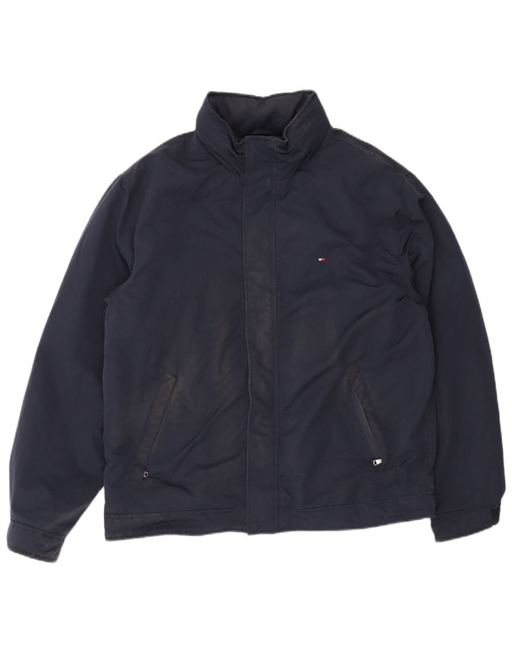 Jaqueta bomber masculina Tommy Hilfiger Reino Unido 42 XL azul marinho poliéster