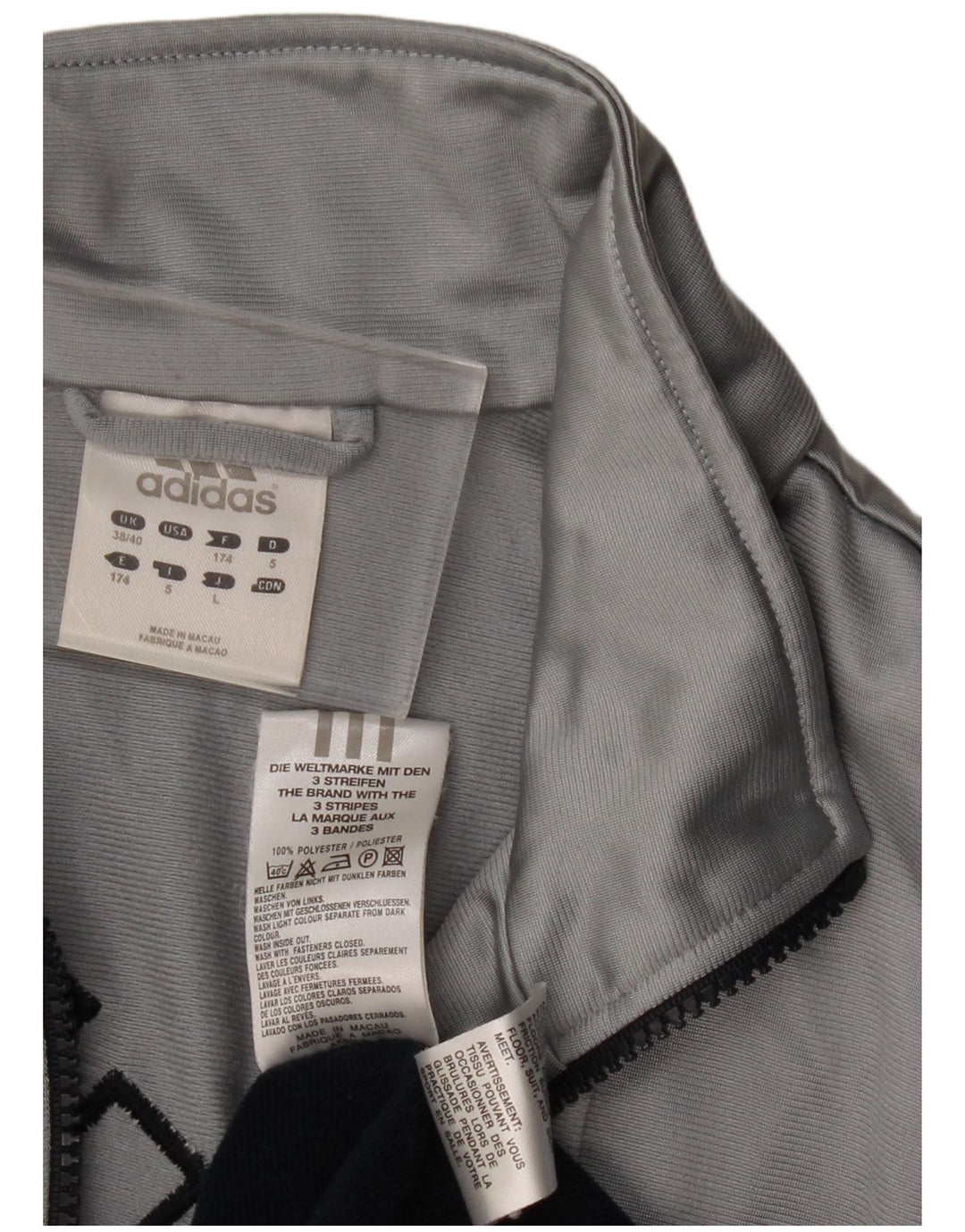 ADIDAS Mens Tracksuit Top Jacket UK 38/40 Médio Azul Marinho Colourblock