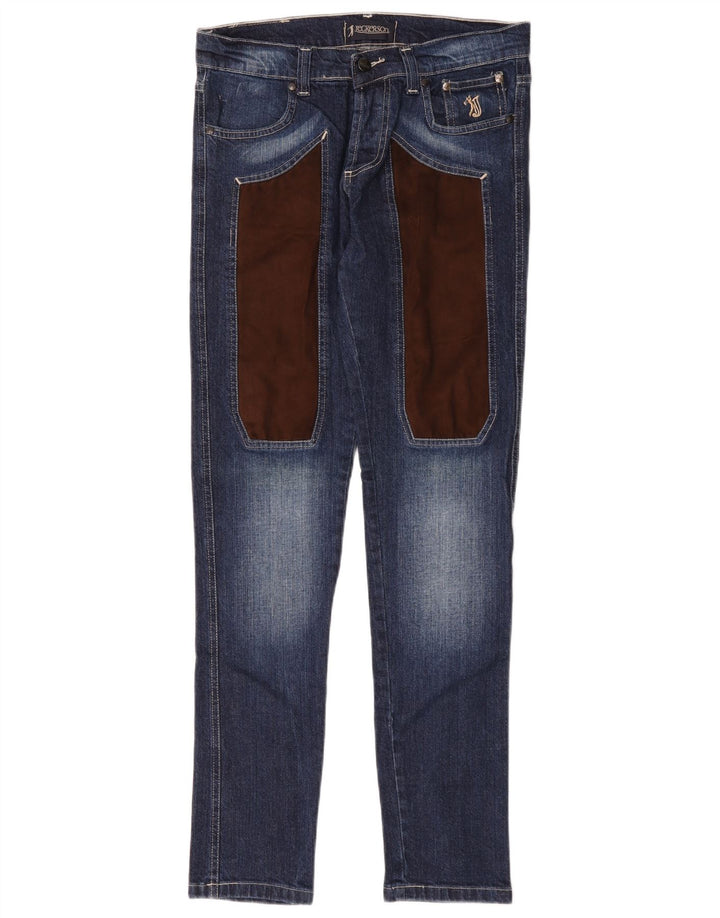 Jeckerson Jeans Slim Feminino IT 44 Médio W32 L31 Azul Colorblock