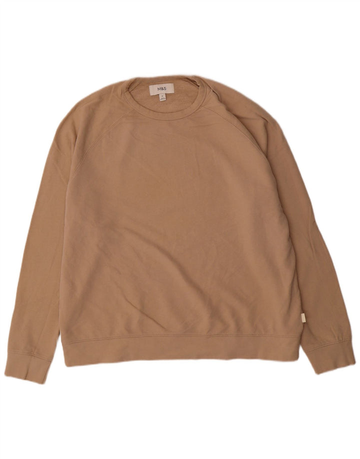 Suéter masculino Marks & Spencer de algodão bege XL