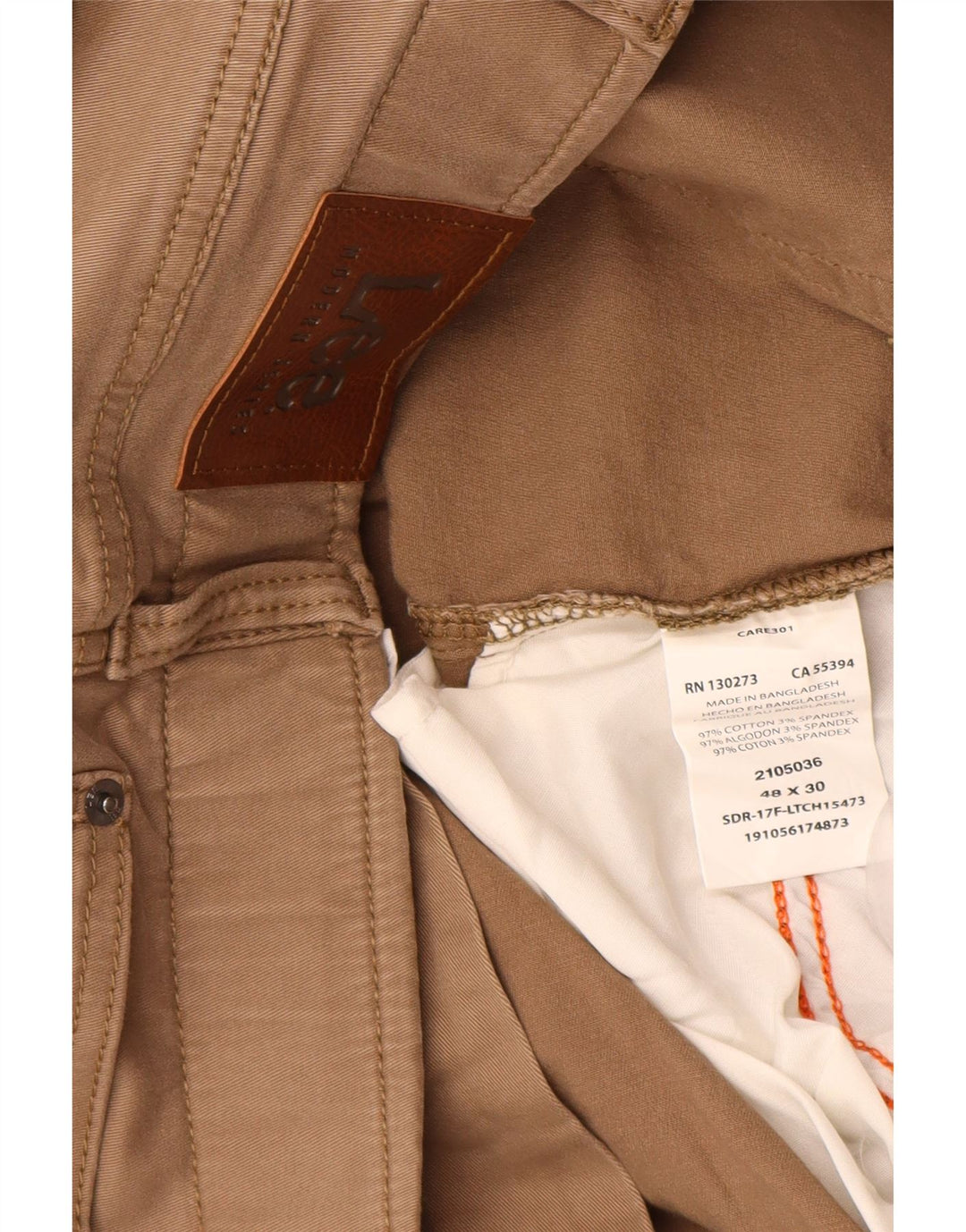 Calça casual masculina LEE Extreme Motion reta cônica W48 L30 bege