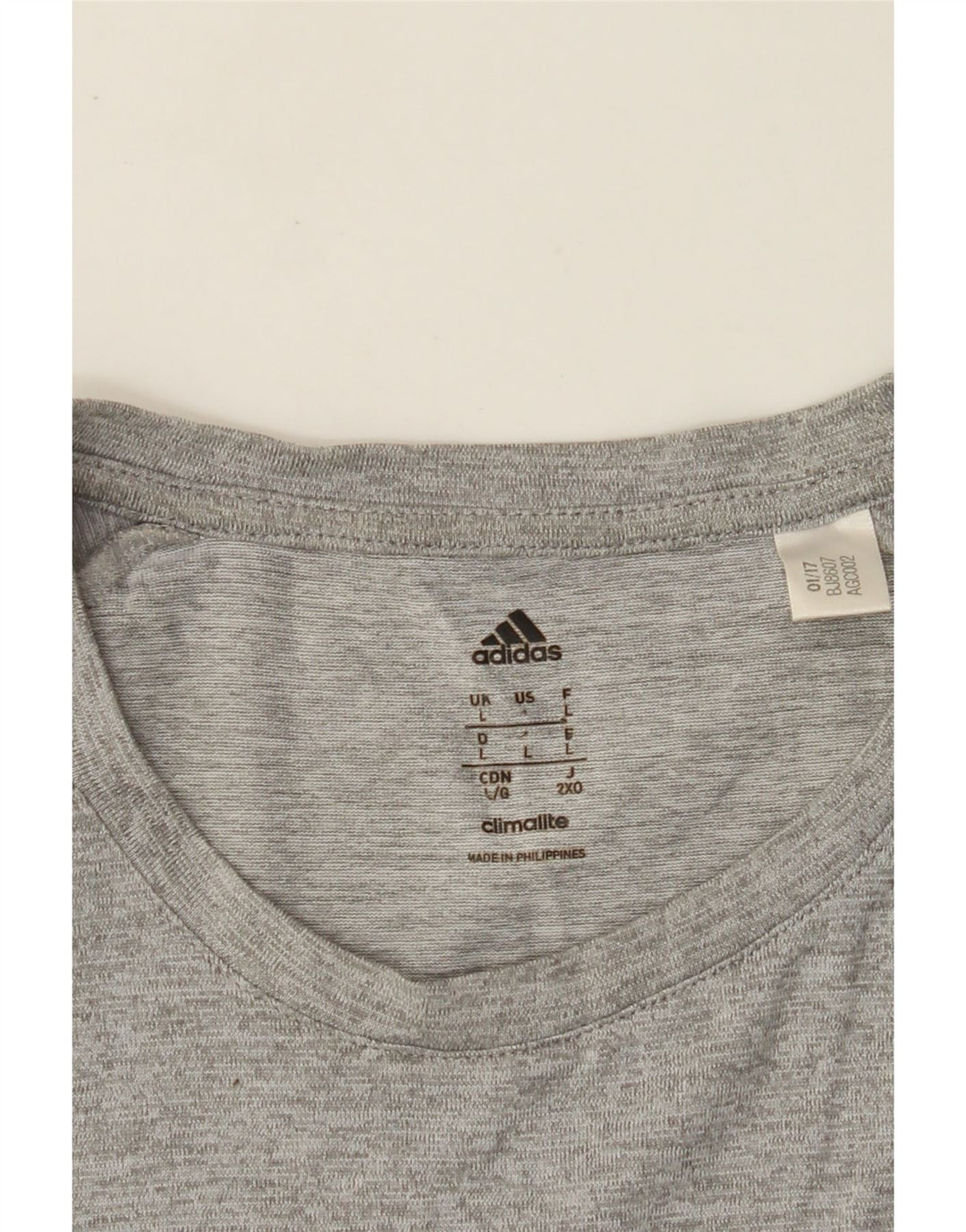 ADIDAS Mens Climalite T-Shirt Top Grande Cinza Salpicado