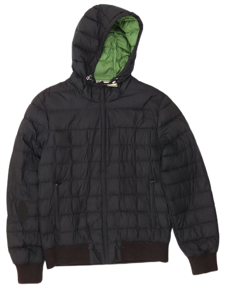 Jaqueta acolchoada masculina Dolomite com capuz UK 40 poliéster preto grande