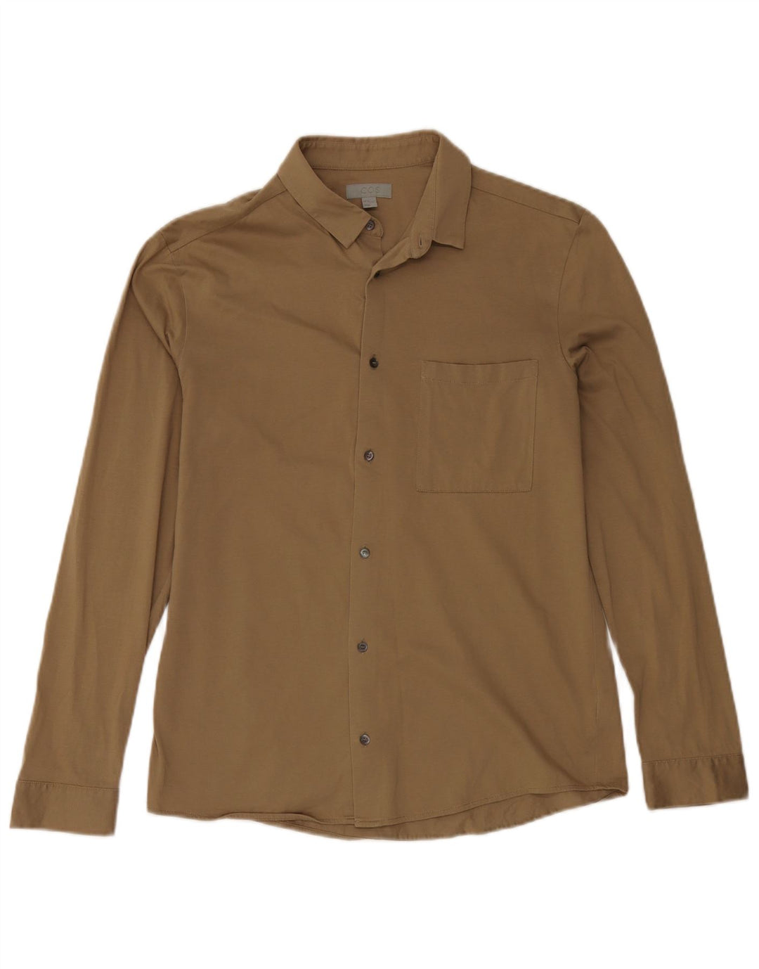 Camisa masculina Cos de algodão cáqui médio
