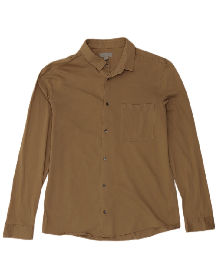 Camisa masculina Cos de algodão cáqui médio